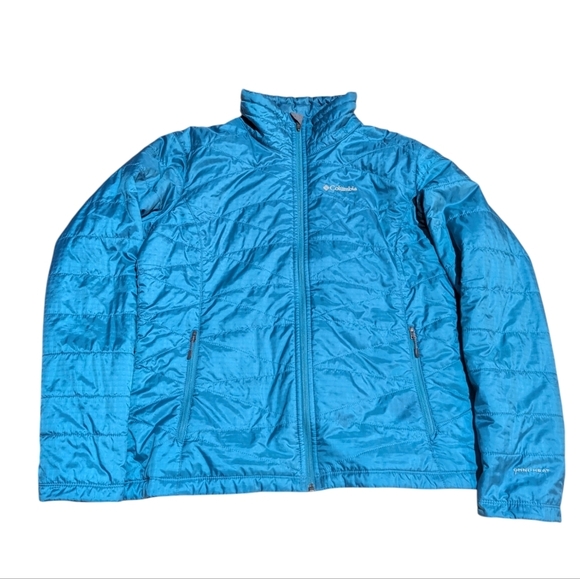 Columbia Omni Heat Blue Camo Full Zip Up Winter Jacket Men’s XL - Picture 1 of 9